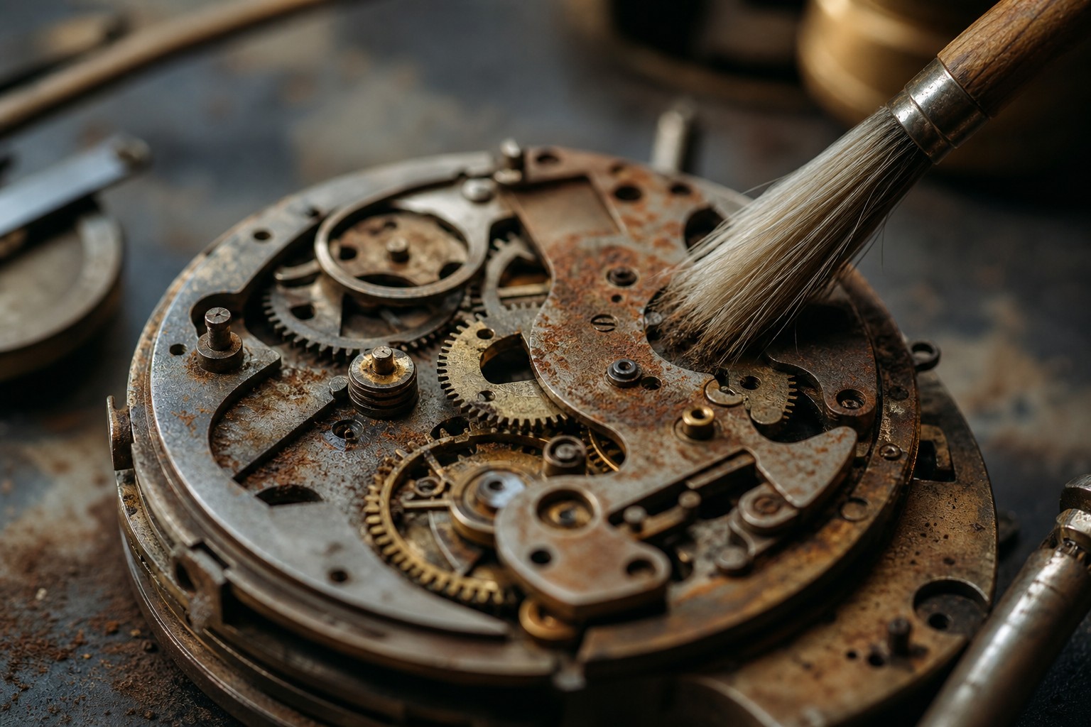 Mechanical movement with rust control work